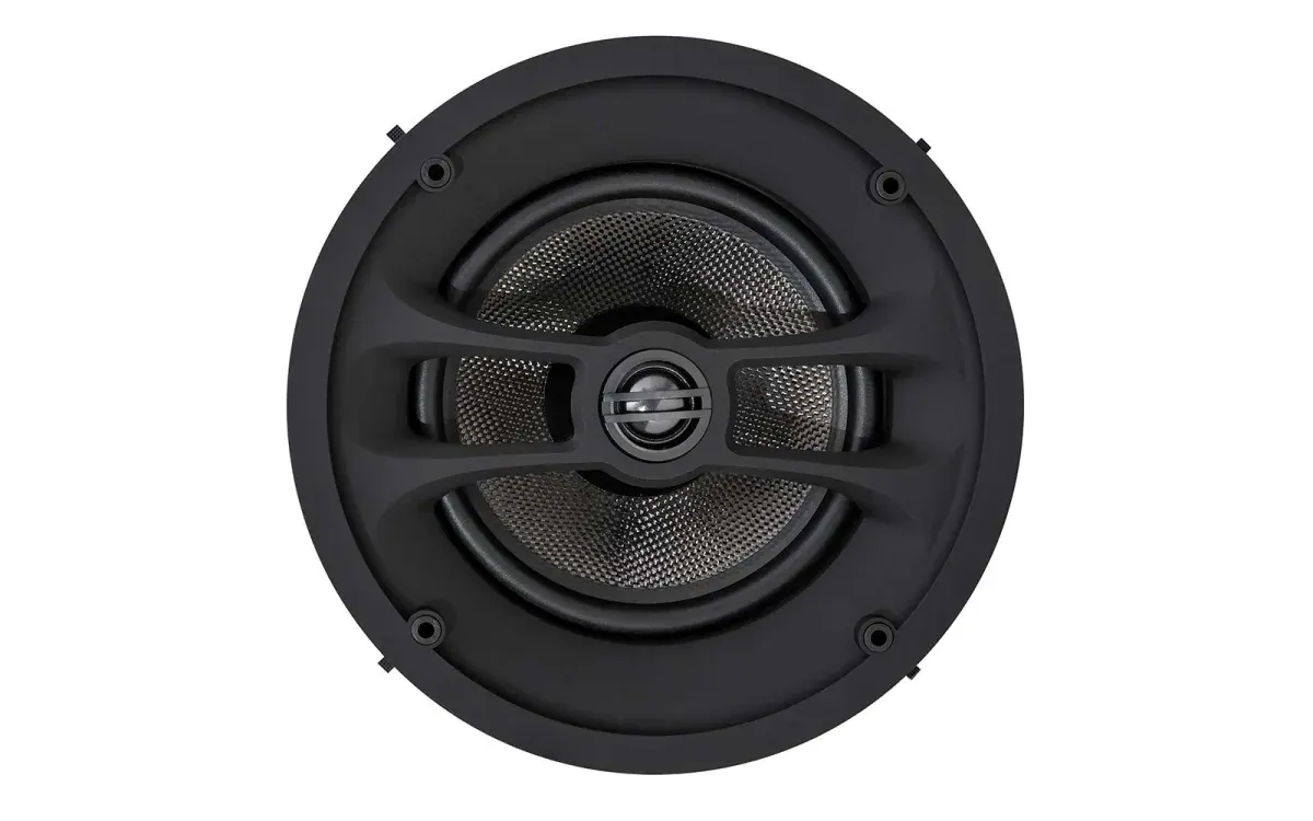 AAT CI8-R200 Black Caixa de Embutir Redonda em composição visual do catálogo MyConcert de áudio e automação