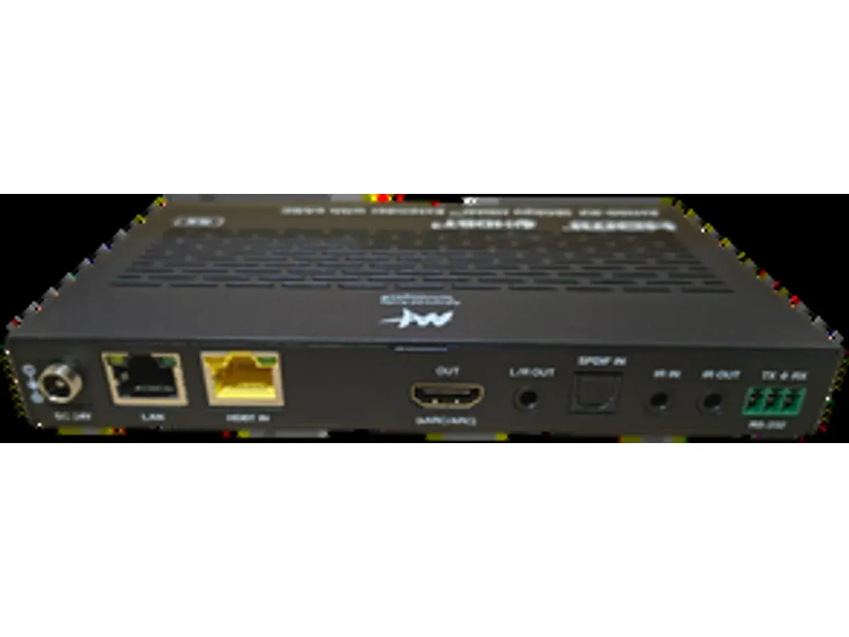 AAT EH100 TX/RX Extensor HDMI 4K com eARC em composição visual do catálogo MyConcert de áudio e automação