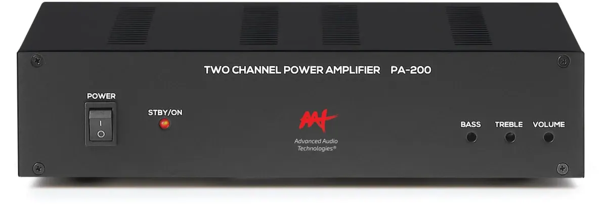 AAT PA-200 Amplificador de Potência em composição visual do catálogo MyConcert de áudio e automação