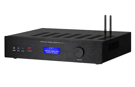 AAT PMR-17 G5 Multiroom HDMI e Streamer 4 Zonas em composição visual do catálogo MyConcert de áudio e automação