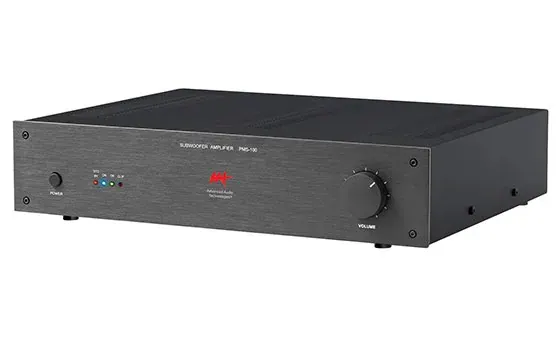 AAT PMS-100 Amplificador para Subwoofer em composição visual do catálogo MyConcert de áudio e automação