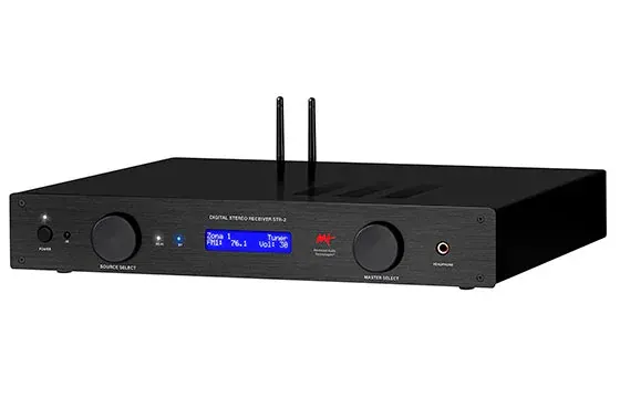 AAT STR-2 Receiver Estereo Multiroom em composição visual do catálogo MyConcert de áudio e automação
