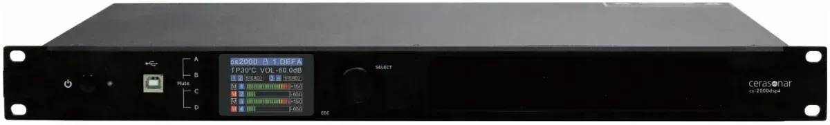 Cerasonar CS-2000DSP4 Amplificador DSP em composição visual do catálogo MyConcert de áudio e automação