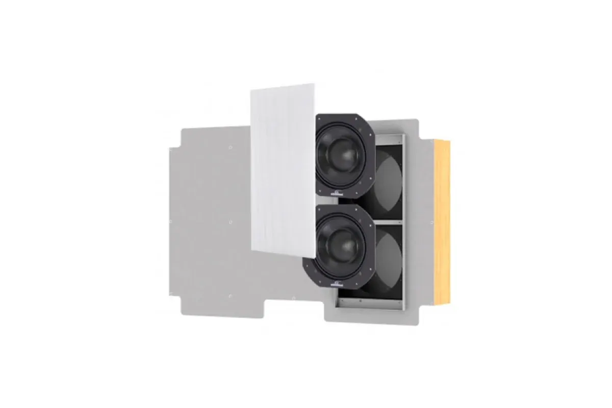 Garvan WR216 Subwoofer de Embutir Duplo em composição visual do catálogo MyConcert de áudio e automação