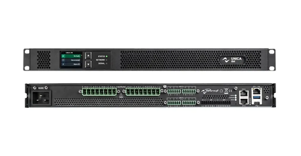 Powersoft Unica 8M Amplificador Multicanal DSP para Automação de Áudio em composição visual do catálogo MyConcert de áudio e automação