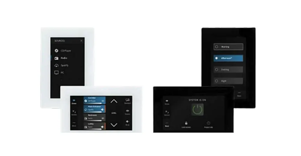 Powersoft WM Touch 4.3 Branco Controle Touch de Parede para Automação de Áudio em composição visual do catálogo MyConcert de áudio e automação