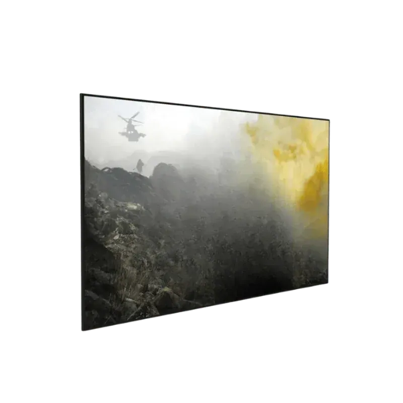 Tela Fixa Frame Slim em composição visual do catálogo MyConcert de áudio e automação