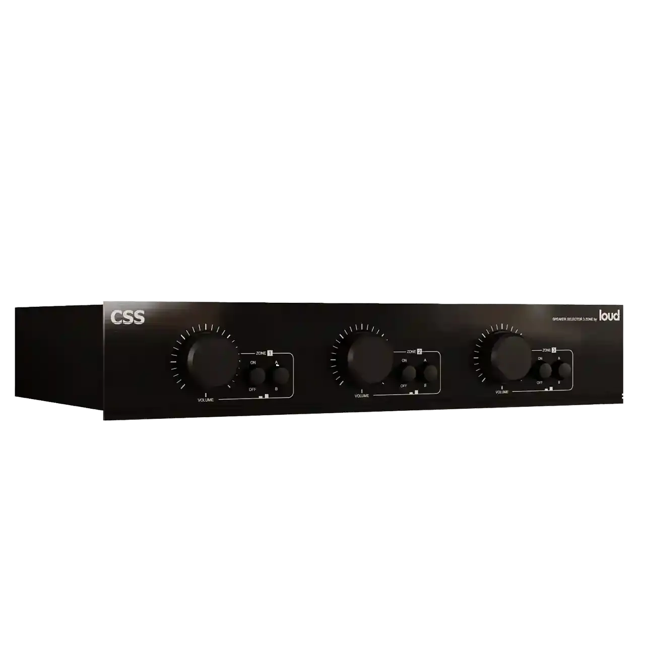 Seletor com Volume Loud Áudio CSS 3 em composição visual do catálogo MyConcert de áudio e automação