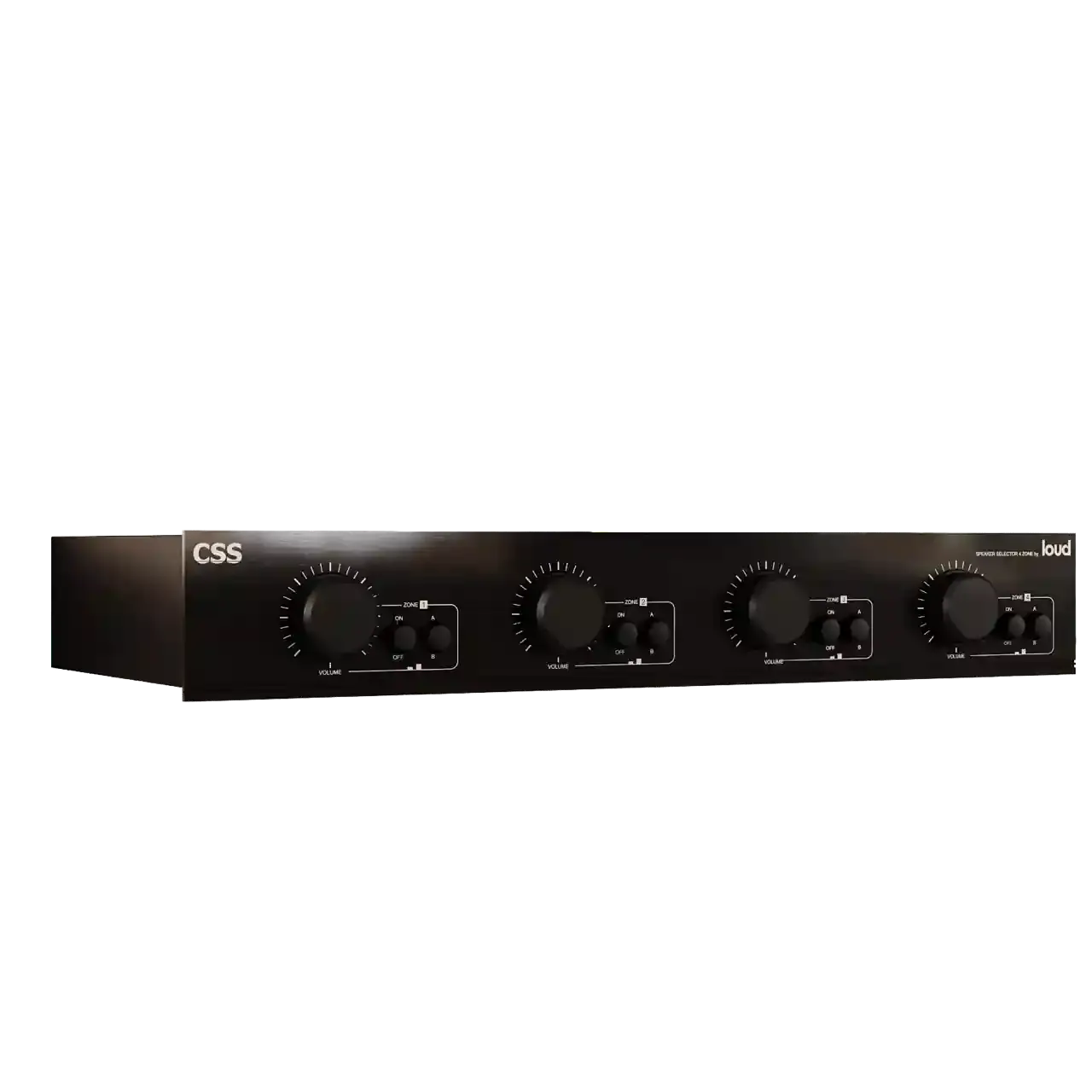 Seletor com Volume Loud Áudio CSS 4 em composição visual do catálogo MyConcert de áudio e automação