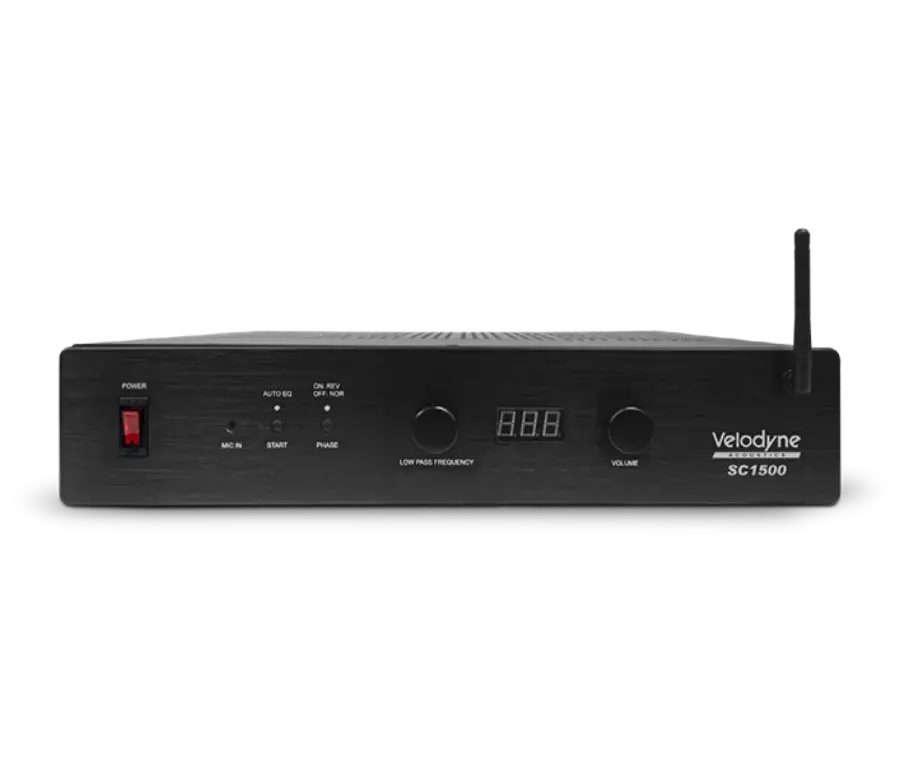 Velodyne SC 1500 Amplificador DSP para Subwoofer em composição visual do catálogo MyConcert de áudio e automação
