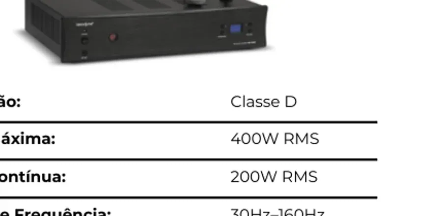 Velodyne SC 600D Amplificador para Subwoofer de Embutir em composição visual do catálogo MyConcert de áudio e automação