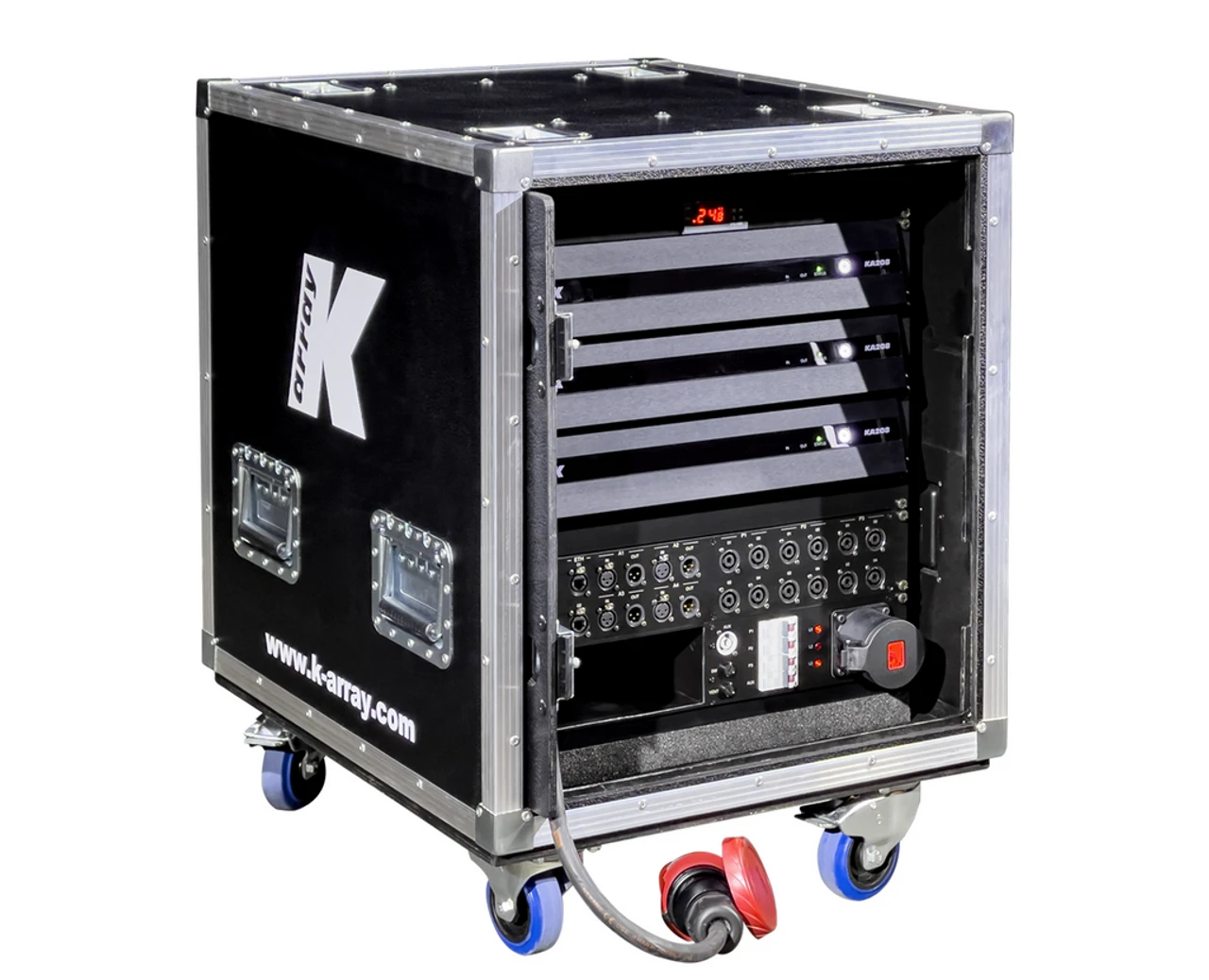 Produto K-array K-RACK-M-208, amplificador com processamento para sistemas de áudio, da linha Kommander